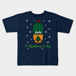 O Christmas Cactus - Cactus In Christmas Tree Pot Kids T-Shirt